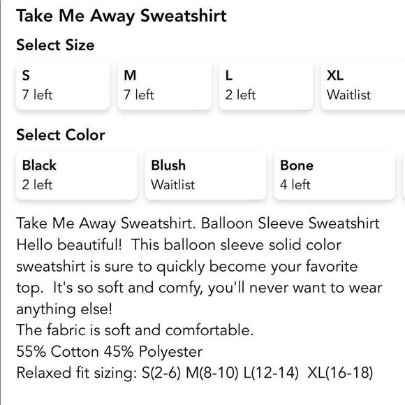 New Zenana Take Me Away Sweatshirt Bone XL super soft oversized Bone color - Picture 5 of 7